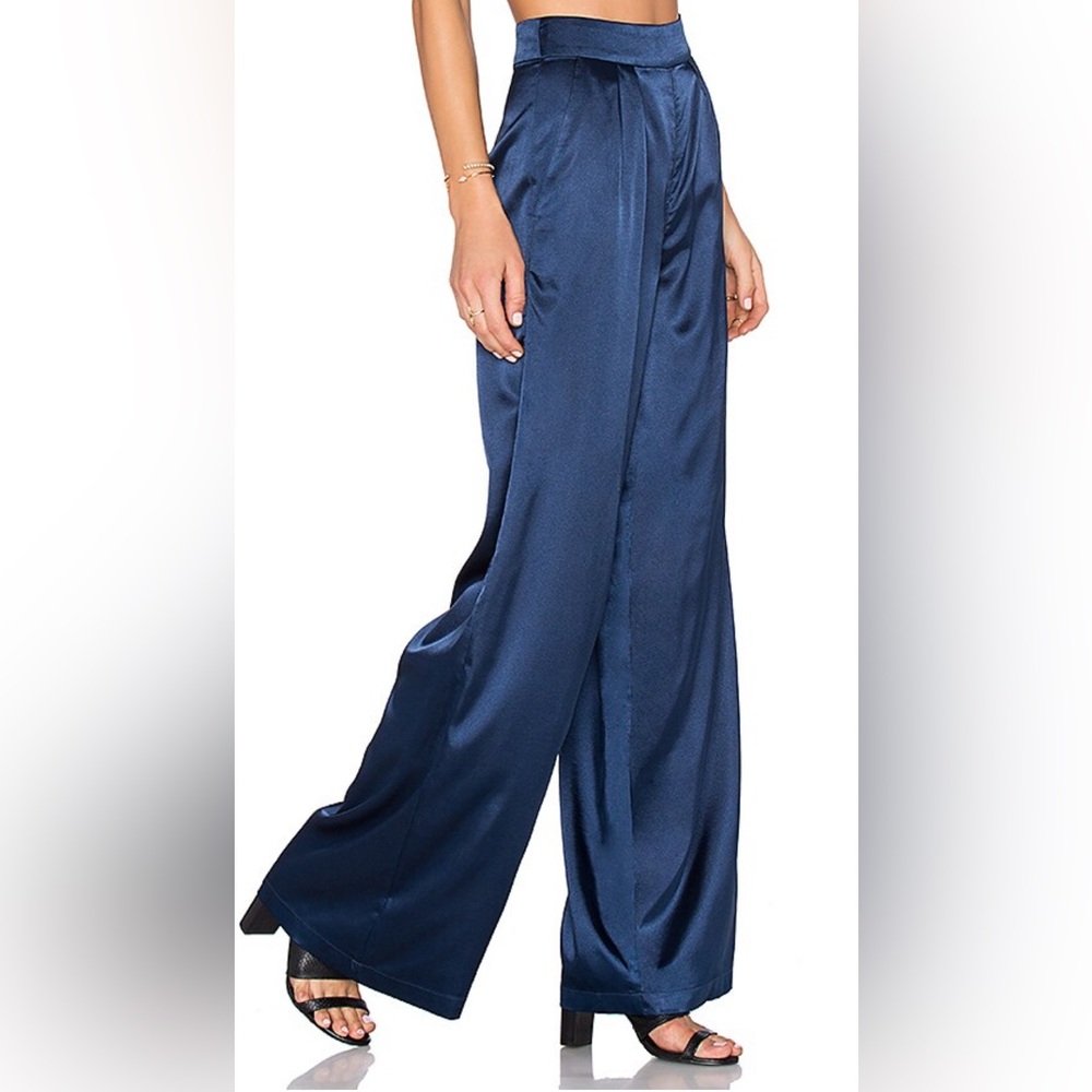 HOUSE OF HARLOW 1960 Satin Navy Pant